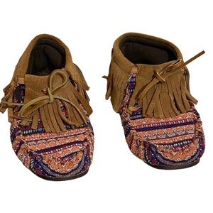 LAMO - COLORFUL MOCCASINS WITH GEOMETRIC PRINT - SIZE 7 - VERY GOOD CONDITION S7